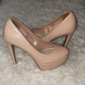 Nude High Heel Platform shoes Round Toe
